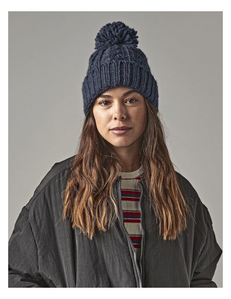 BEE-B480-Cable Knit Melange Beanie 2